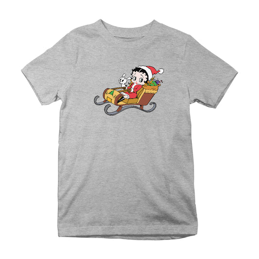 Betty Boop Christmas Sleigh Kids T-Shirt