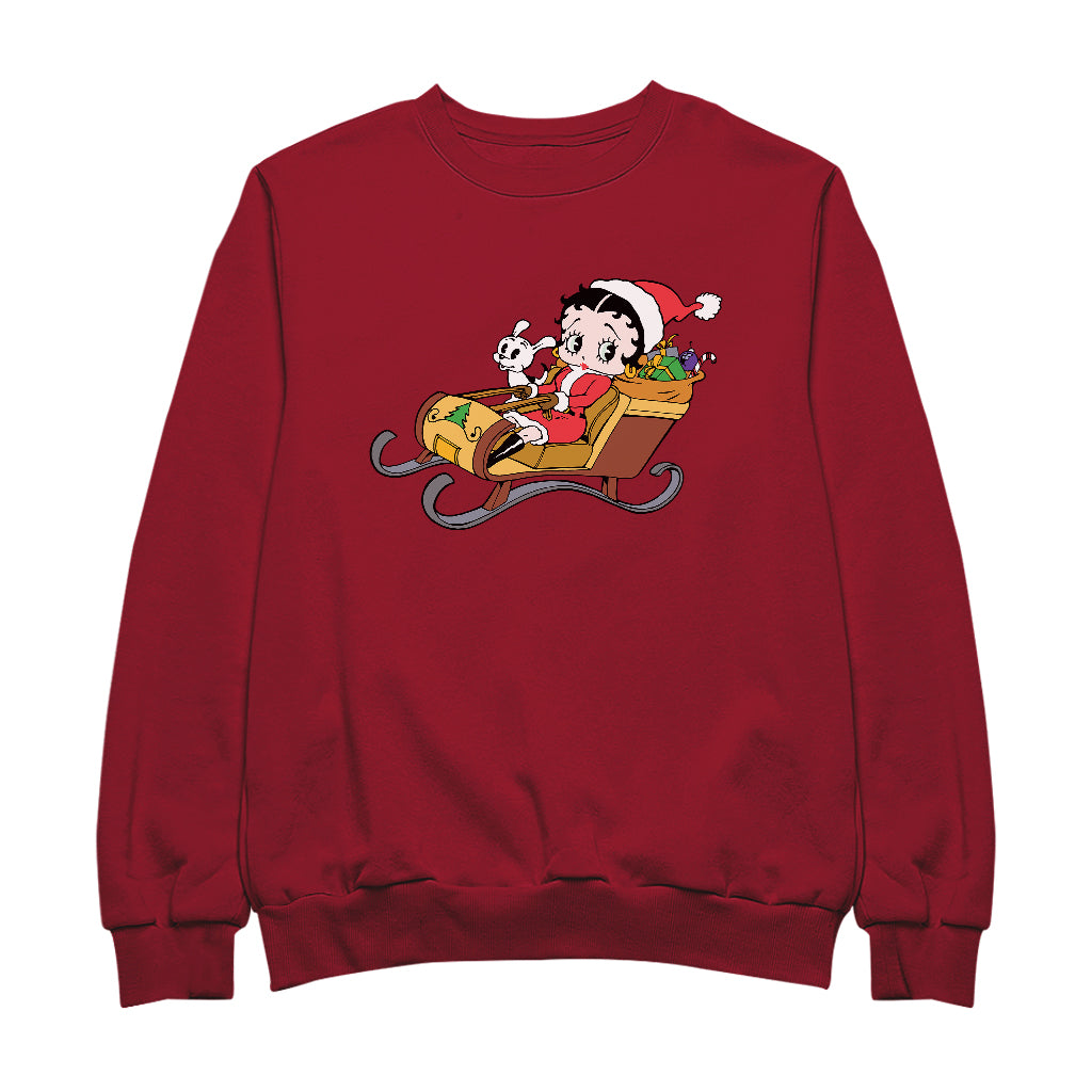 Betty Boop Christmas Sleigh Men's Sweatshirt-Betty Boop Shop
