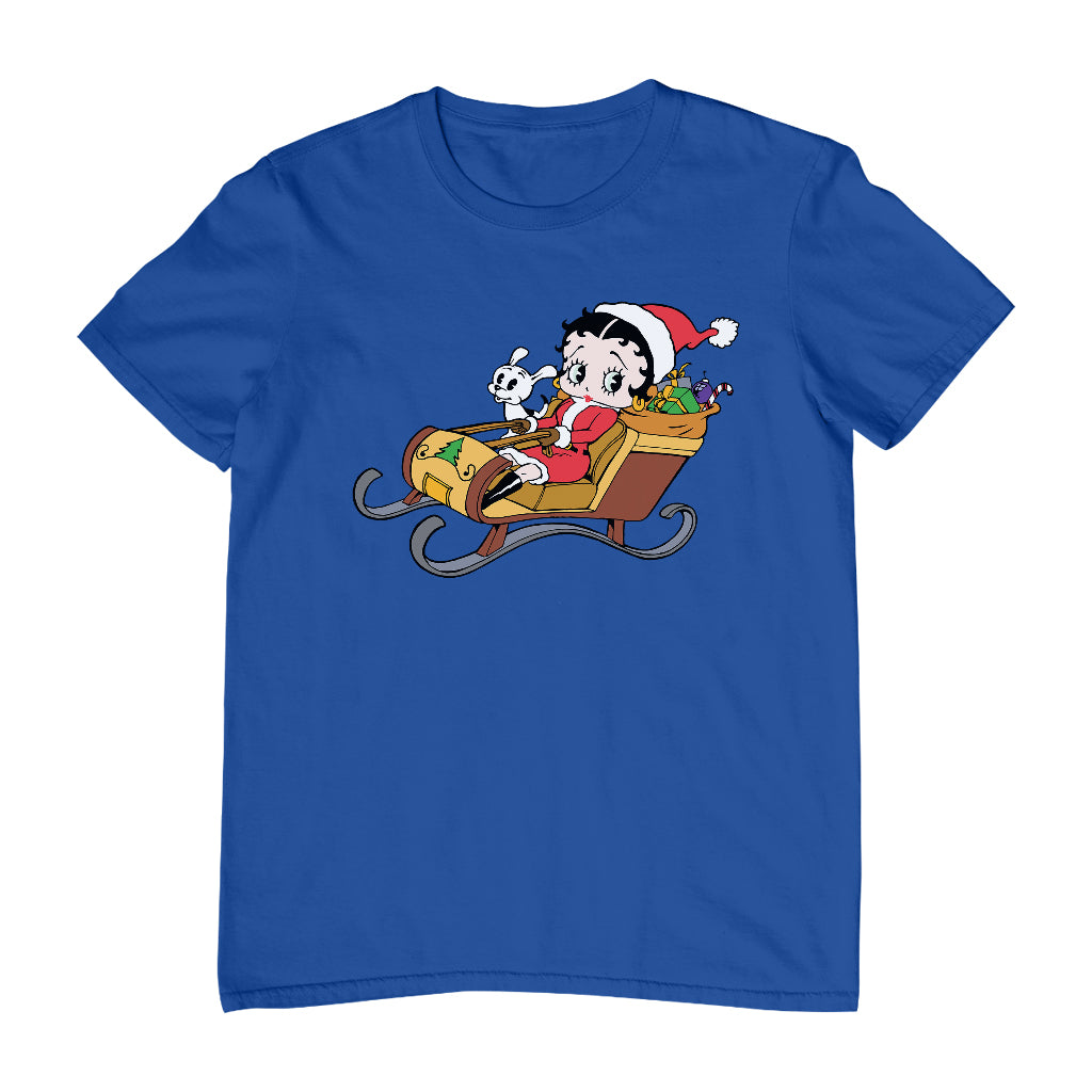 Betty Boop Christmas Sleigh Men's T-Shirt-Betty Boop Shop