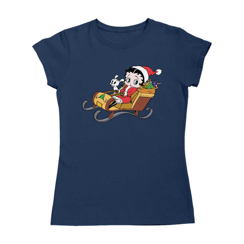 Betty Boop Christmas Sleigh Women's T-Shirt-Betty Boop Shop