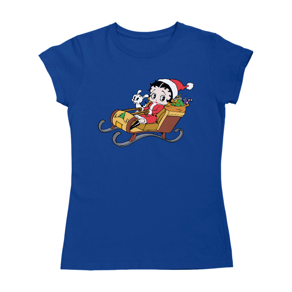 Betty Boop Christmas Sleigh Women's T-Shirt-Betty Boop Shop