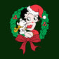 Betty Boop Christmas Pudgy Wreath Men's Sweatshirt-Betty Boop Shop