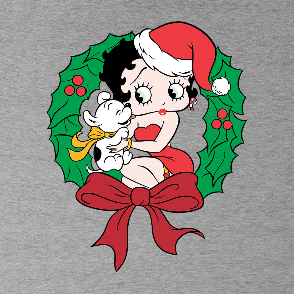 Betty Boop Christmas Pudgy Wreath Kids T-Shirt-Betty Boop Shop