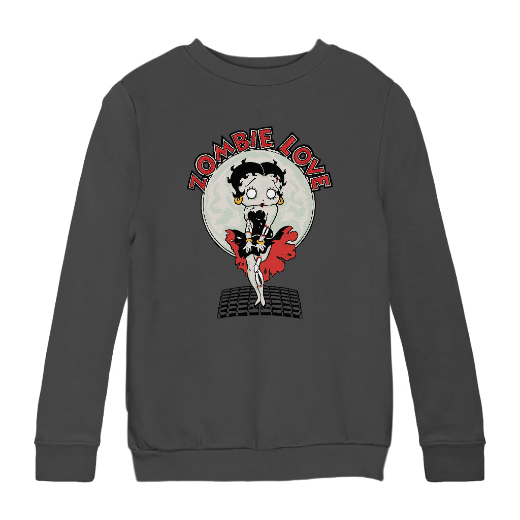 Betty Boop Halloween Zombie Love Kids Sweatshirt-Betty Boop Shop