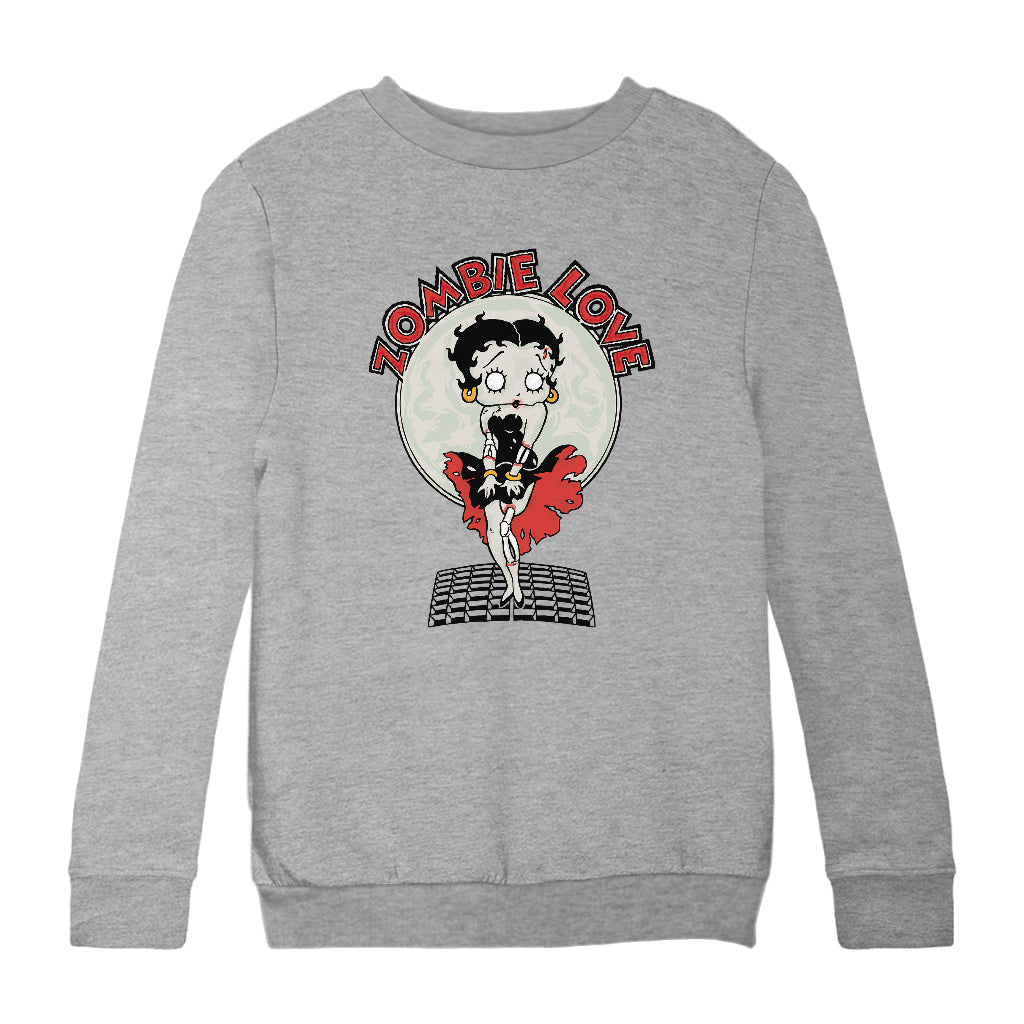 Betty Boop Halloween Zombie Love Kids Sweatshirt