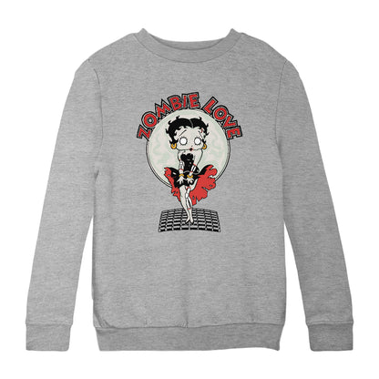Betty Boop Halloween Zombie Love Kids Sweatshirt