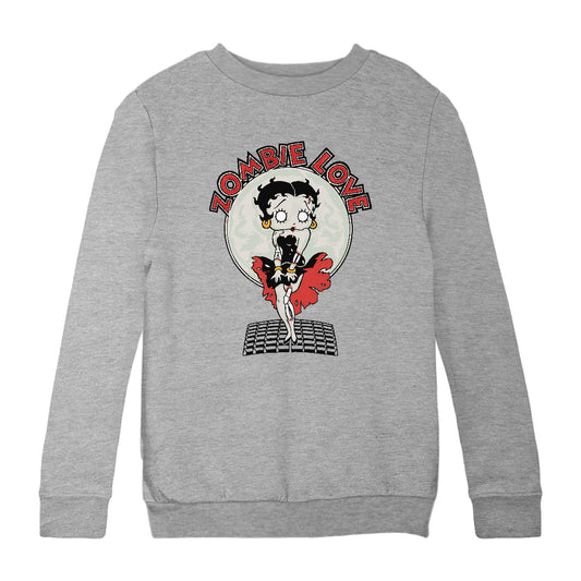 Betty Boop Halloween Zombie Love Kids Sweatshirt
