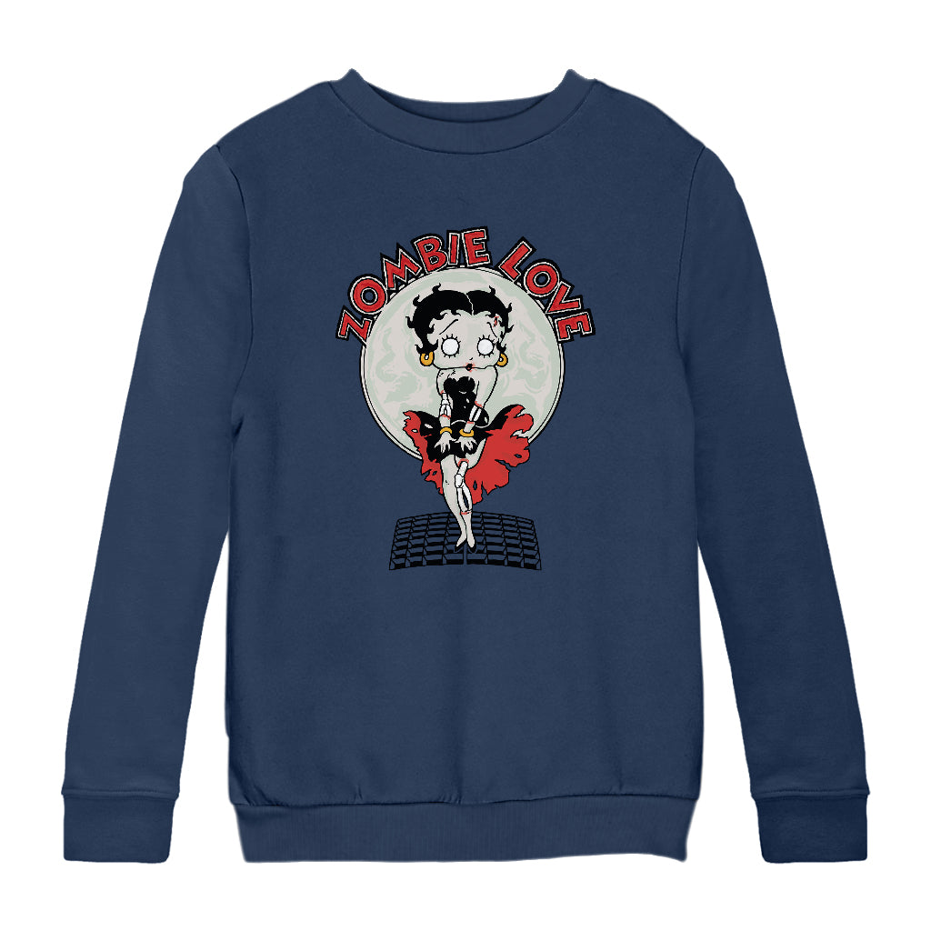 Betty Boop Halloween Zombie Love Kids Sweatshirt-Betty Boop Shop