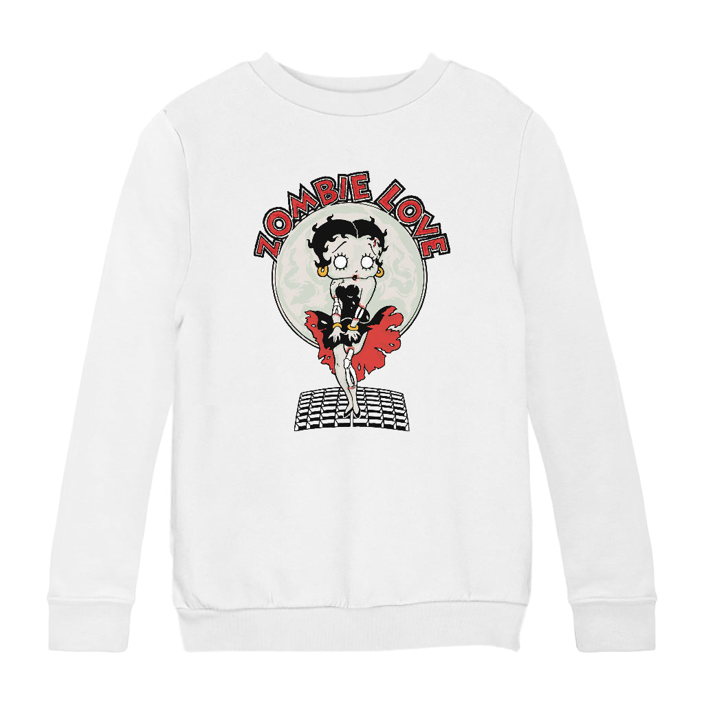 Betty Boop Halloween Zombie Love Kids Sweatshirt-Betty Boop Shop