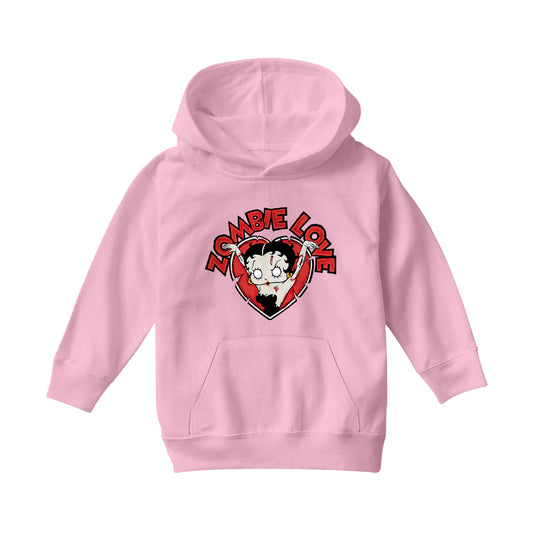 Betty Boop Halloween Heart Zombie Love Kids Hooded Sweatshirt