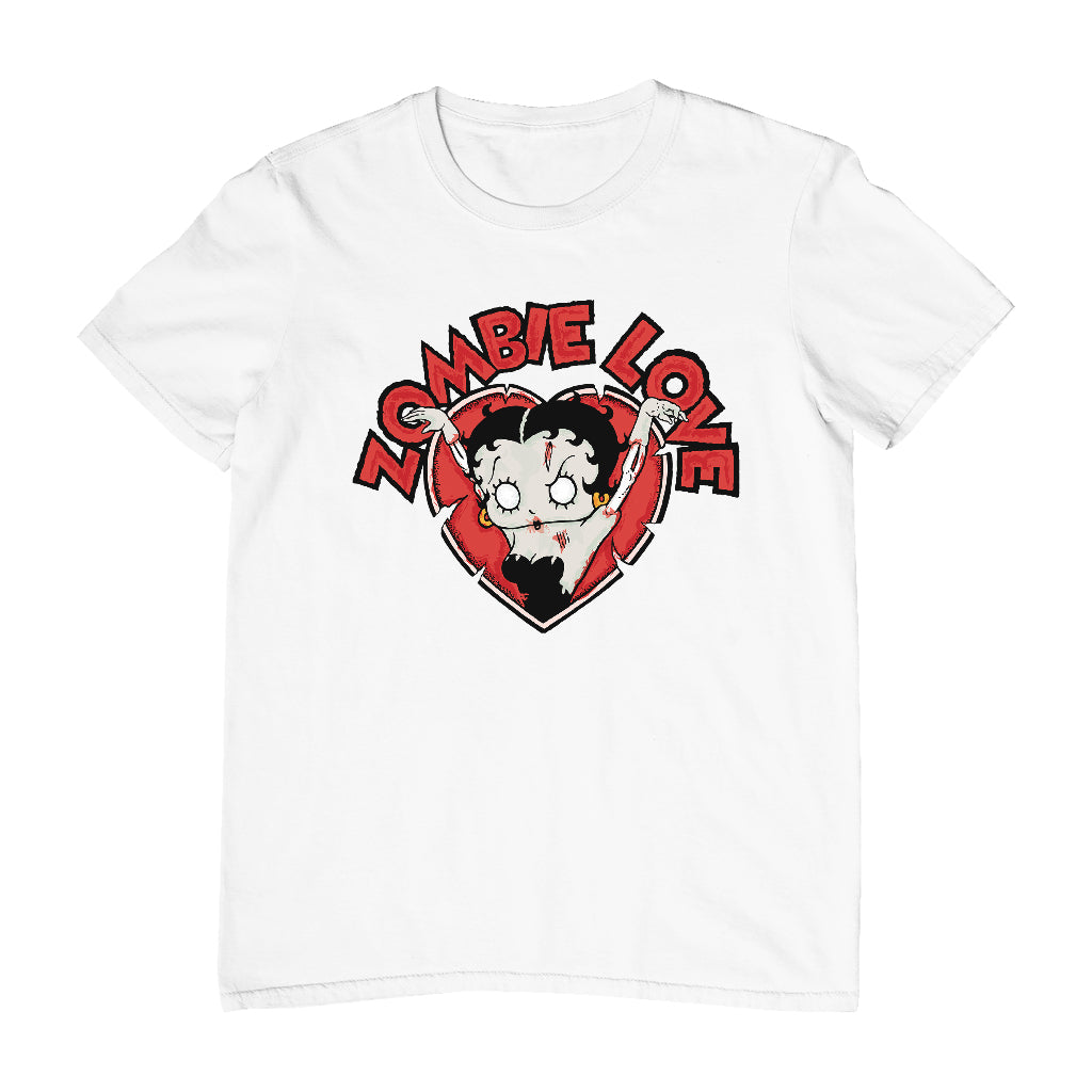 Betty Boop Halloween Heart Zombie Love Men's T-Shirt-Betty Boop Shop