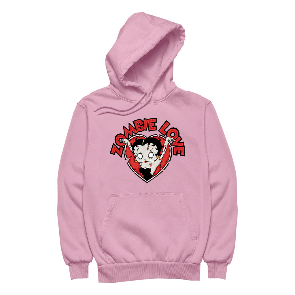 Betty Boop Halloween Heart Zombie Love Women's Hooded Sweatshirt-Betty Boop Shop