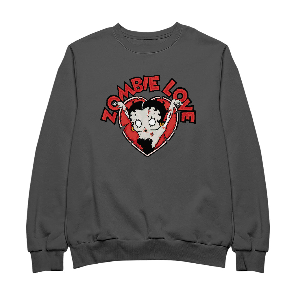 Betty Boop Halloween Heart Zombie Love Women's Sweatshirt-Betty Boop Shop