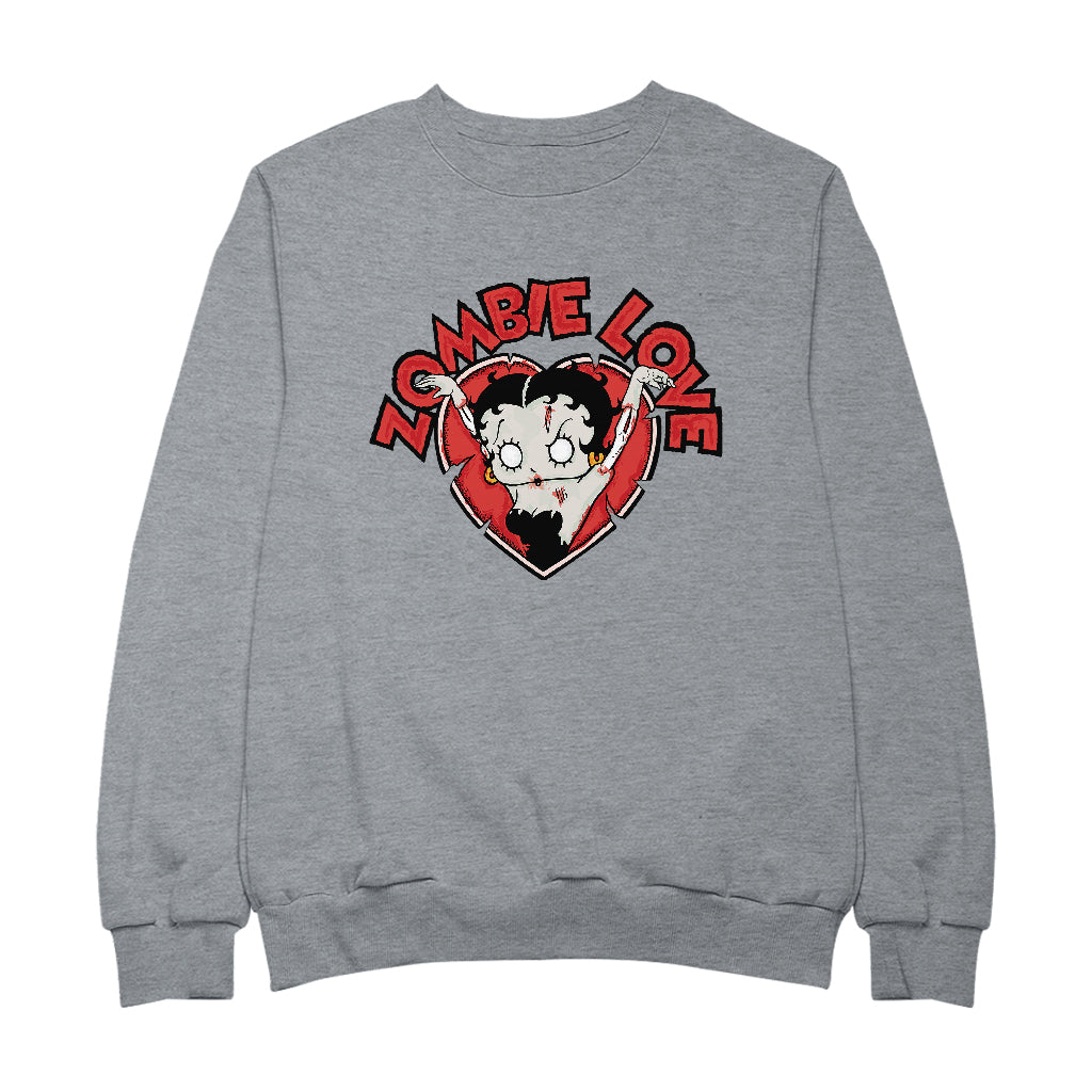Betty Boop Halloween Heart Zombie Love Women's Sweatshirt
