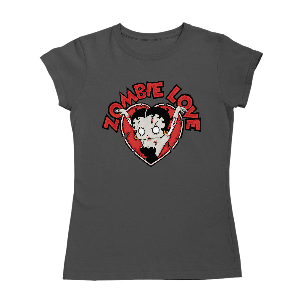 Betty Boop Halloween Heart Zombie Love Women's T-Shirt-Betty Boop Shop
