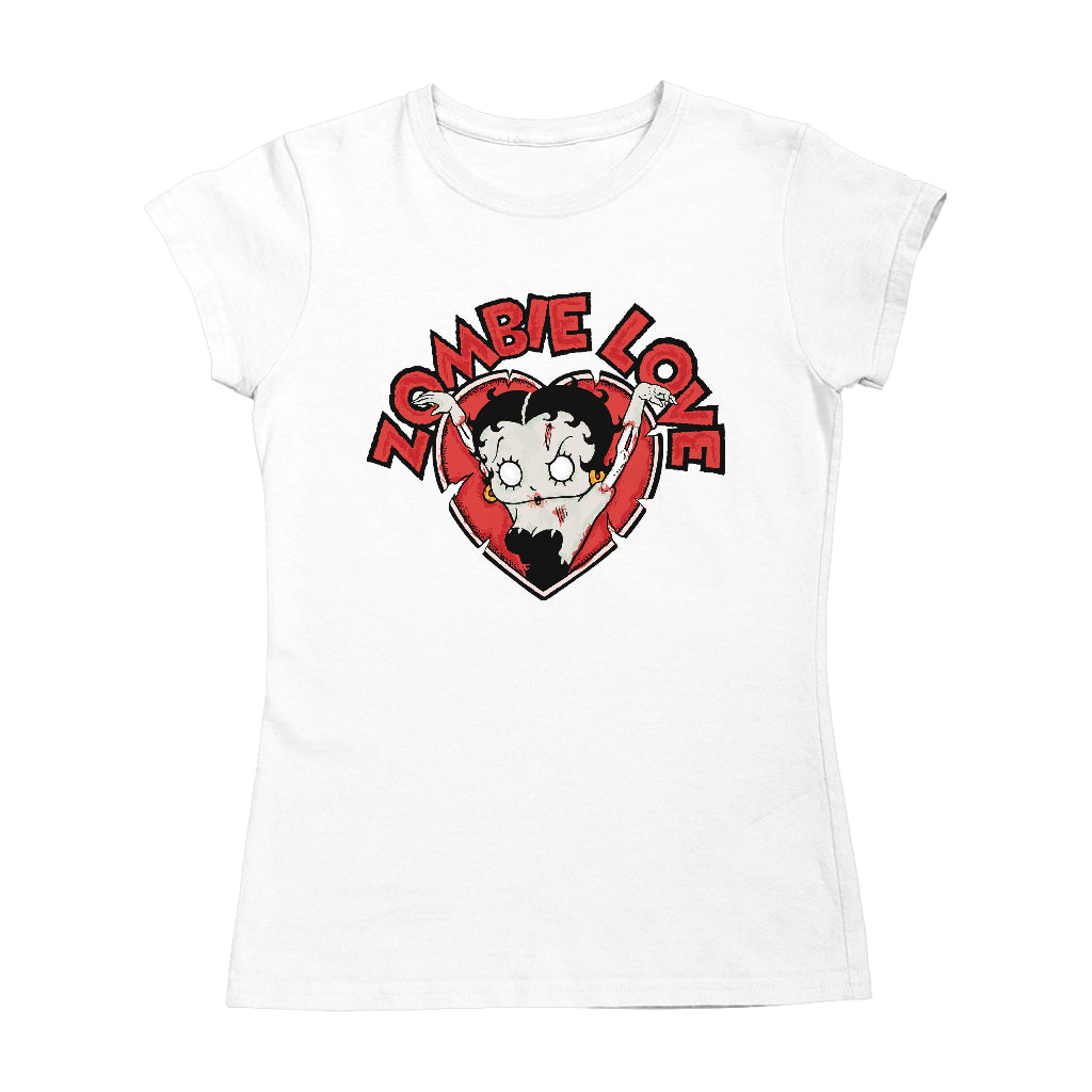 Betty Boop Halloween Heart Zombie Love Women's T-Shirt-Betty Boop Shop