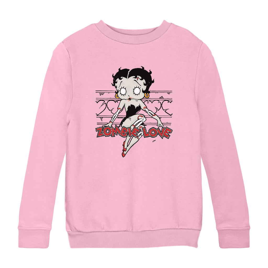Betty Boop Halloween Scary Zombie Love Kids Sweatshirt