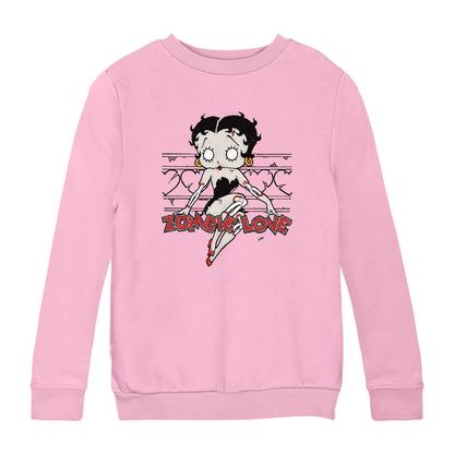Betty Boop Halloween Scary Zombie Love Kids Sweatshirt