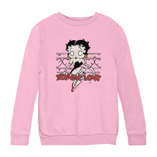 Betty Boop Halloween Scary Zombie Love Kids Sweatshirt