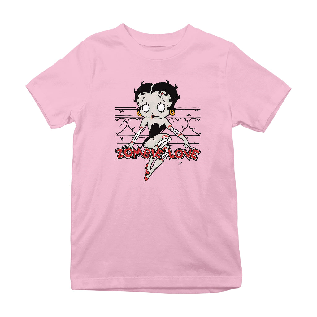 Betty Boop Halloween Scary Zombie Love Kids T-Shirt-Betty Boop Shop