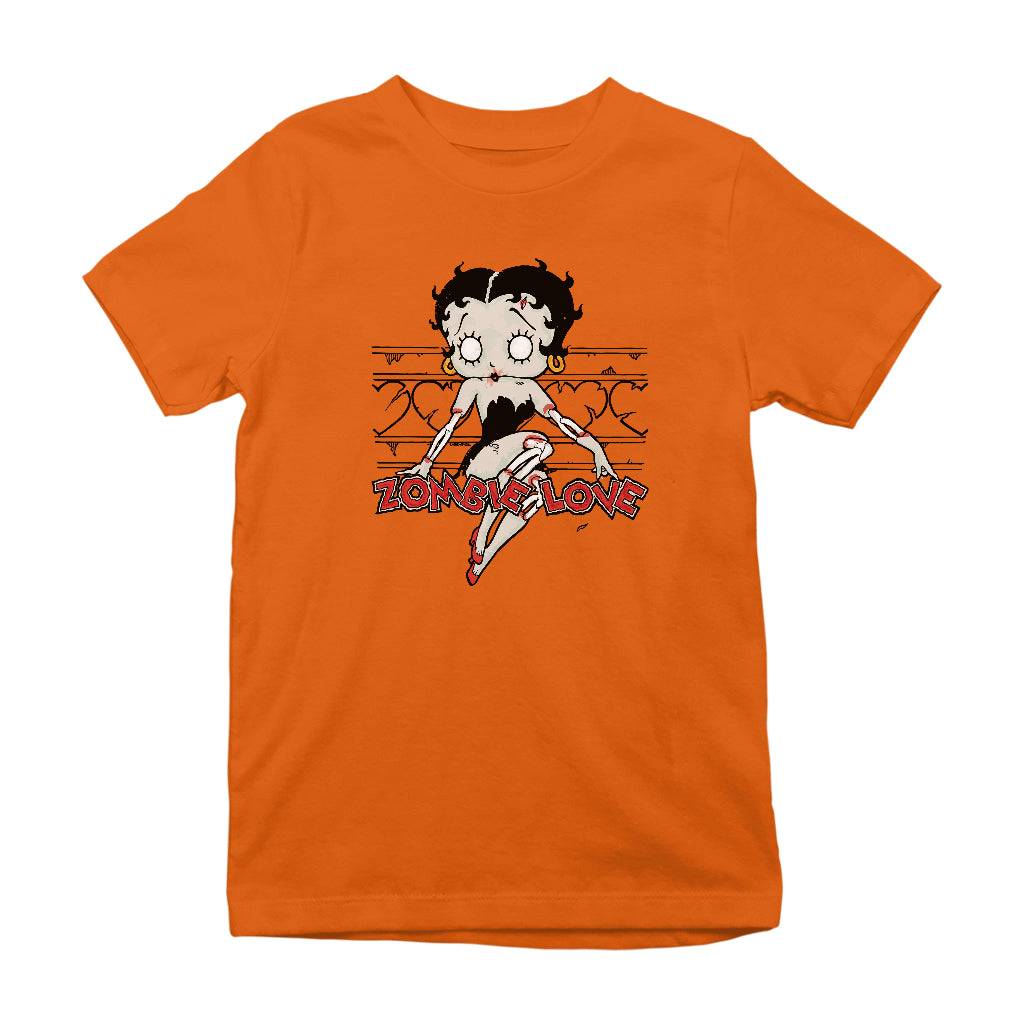 Betty Boop Halloween Scary Zombie Love Kids T-Shirt-Betty Boop Shop