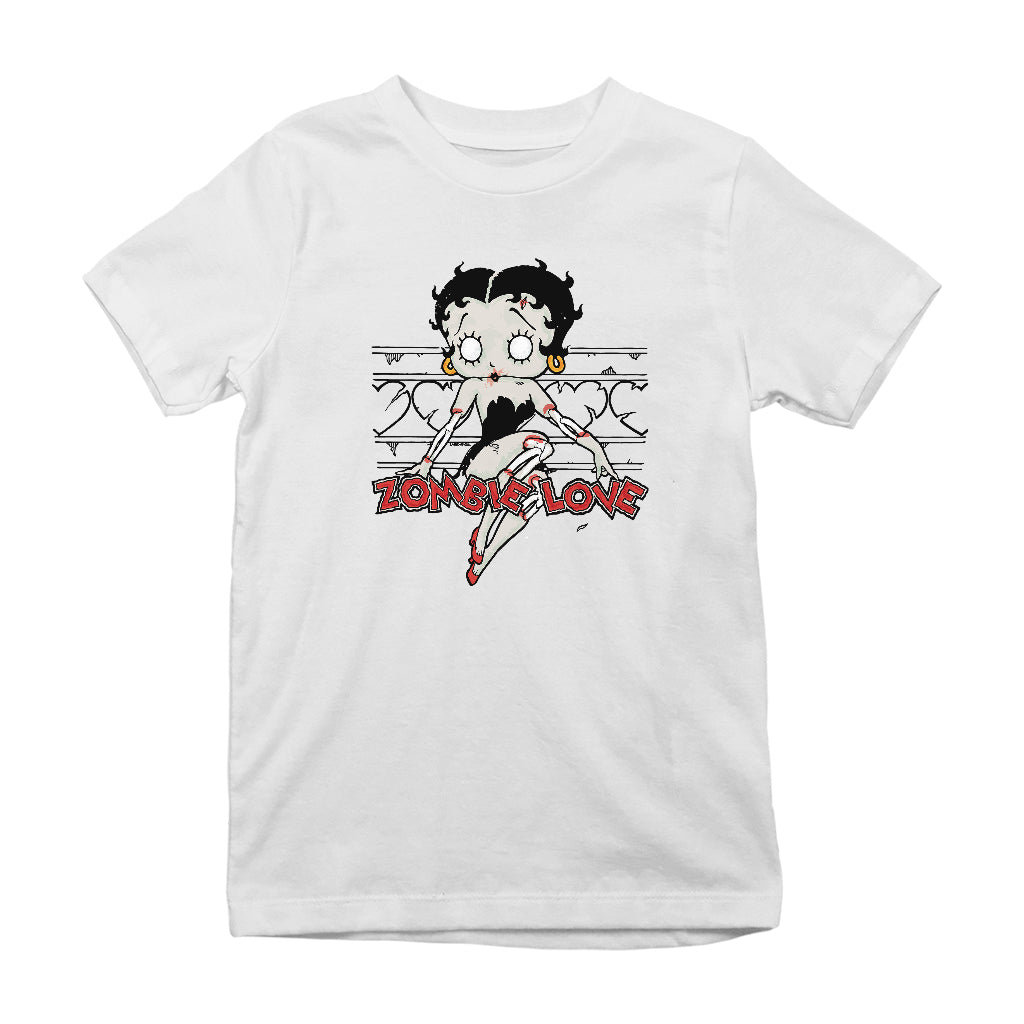 Betty Boop Halloween Scary Zombie Love Kids T-Shirt-Betty Boop Shop