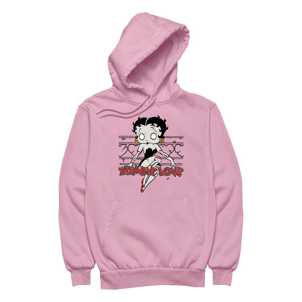Betty Boop Halloween Scary Zombie Love Women's Hooded Sweatshirt-Betty Boop Shop