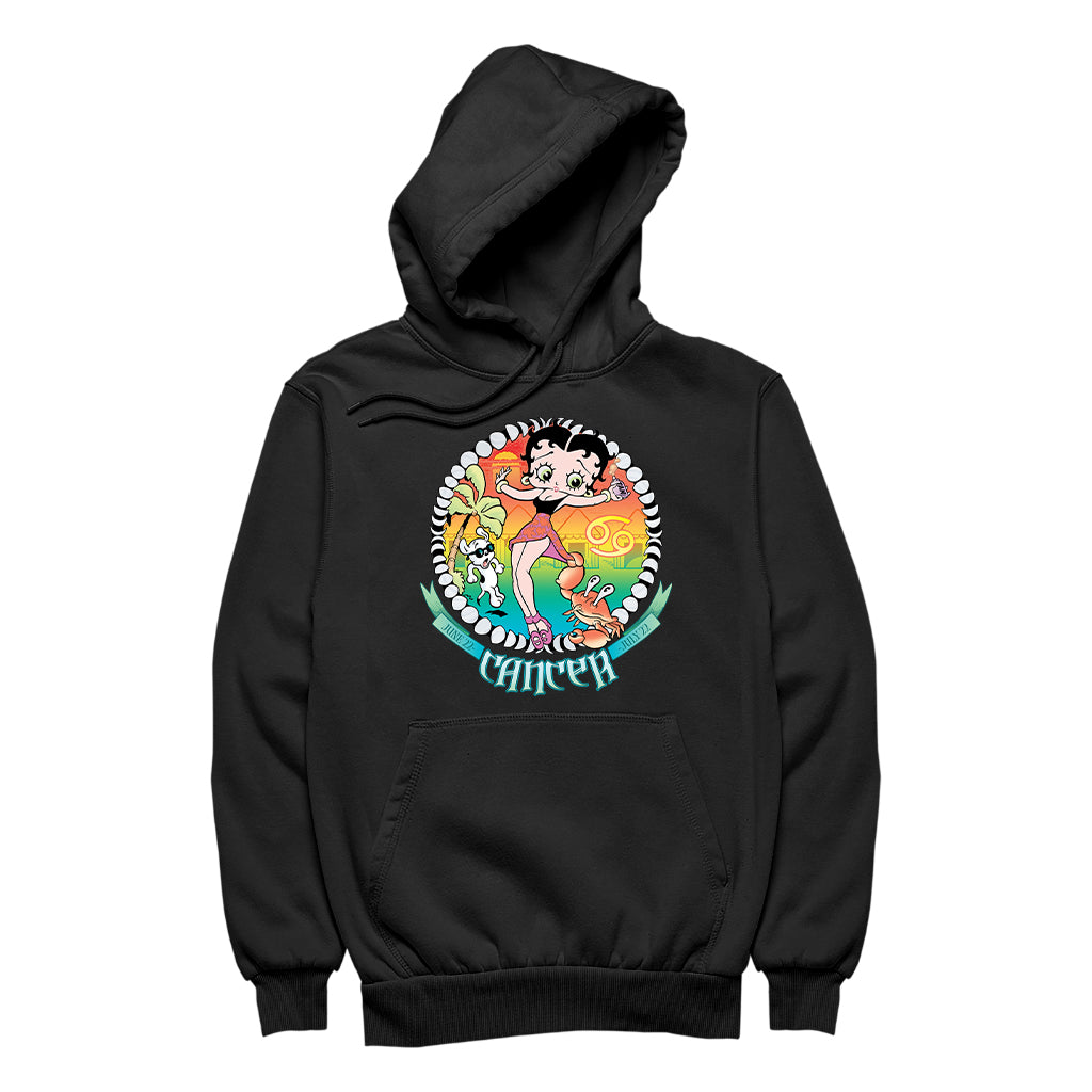 Betty Boop Cancer Astrological Sign Men's Hooded Sweatshirt
