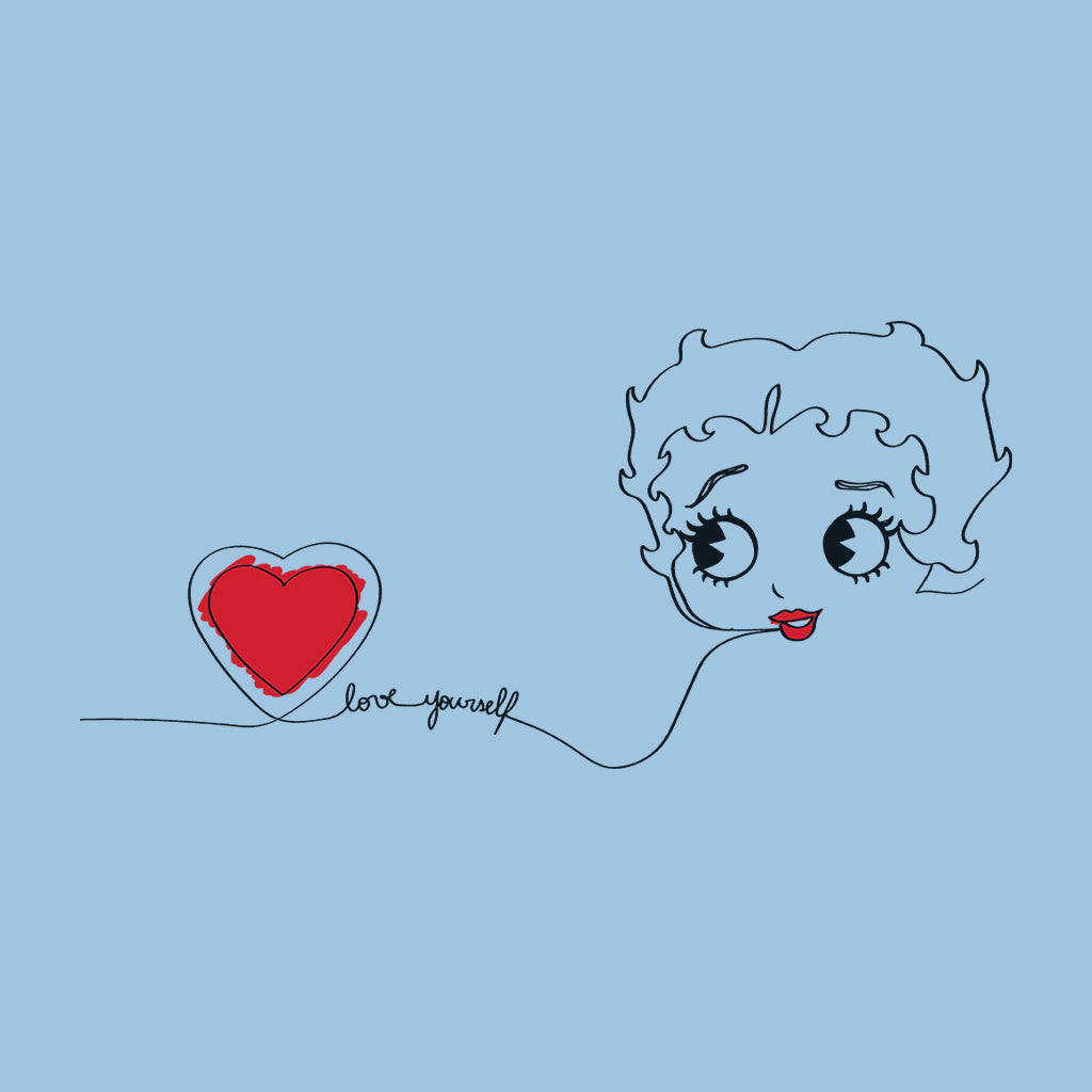 Betty Boop Line Art Love Yourself Heart Kids Sweatshirt-Betty Boop Shop