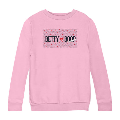Betty Boop Heart Pattern These Lips Don't Lie! Kids Sweatshirt