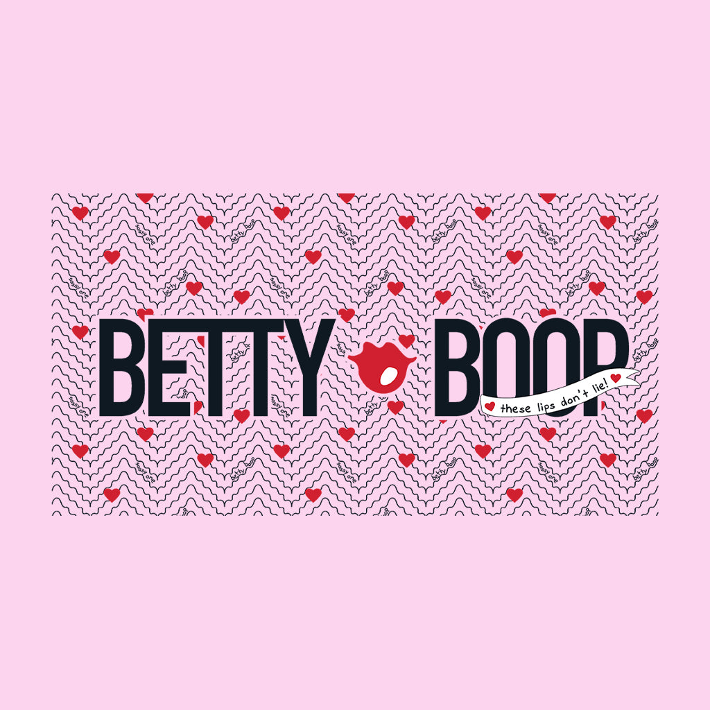 Betty Boop Heart Pattern These Lips Don't Lie! Women's Hooded Sweatshirt-Betty Boop Shop
