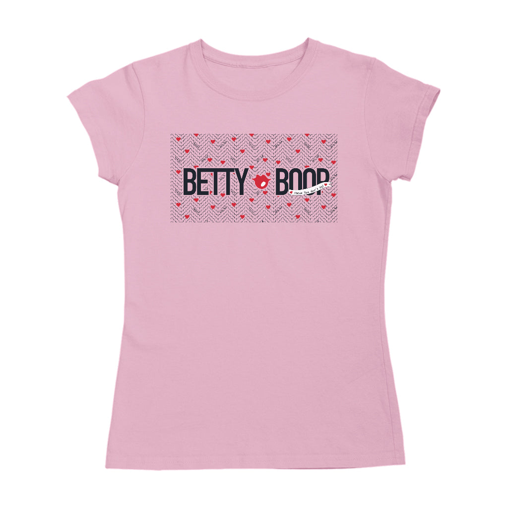 Betty Boop Heart Pattern These Lips Don't Lie! Women's T-Shirt-Betty Boop Shop