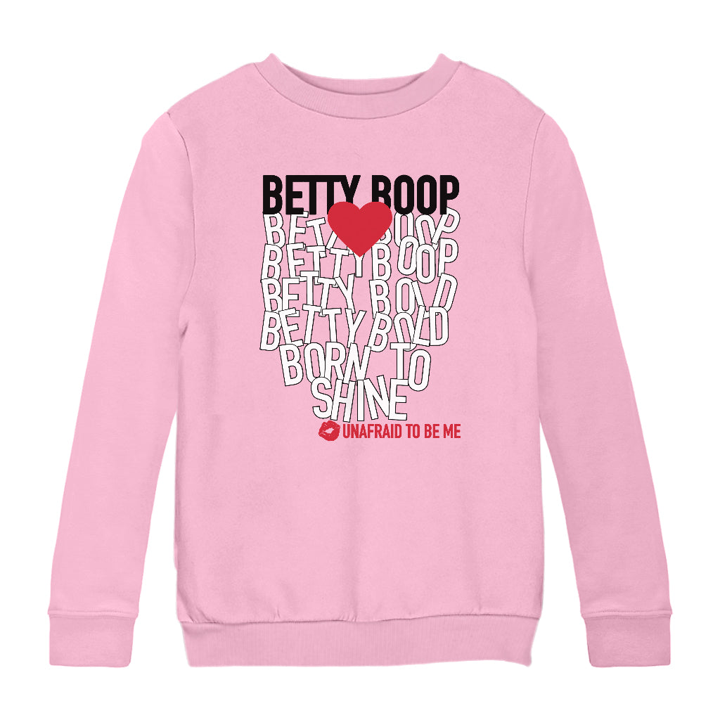 Betty Boop Bold Born To Shine Kids Sweatshirt