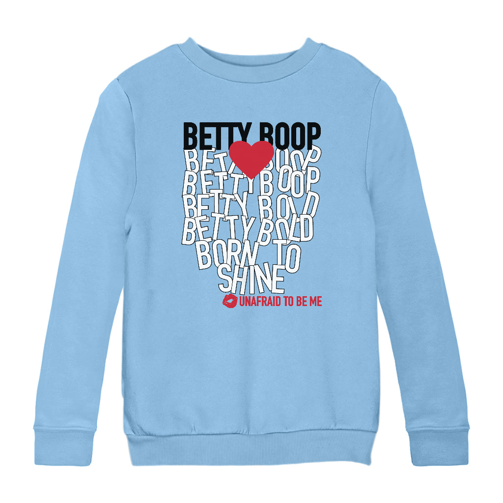 Betty Boop Bold Born To Shine Kids Sweatshirt-Betty Boop Shop