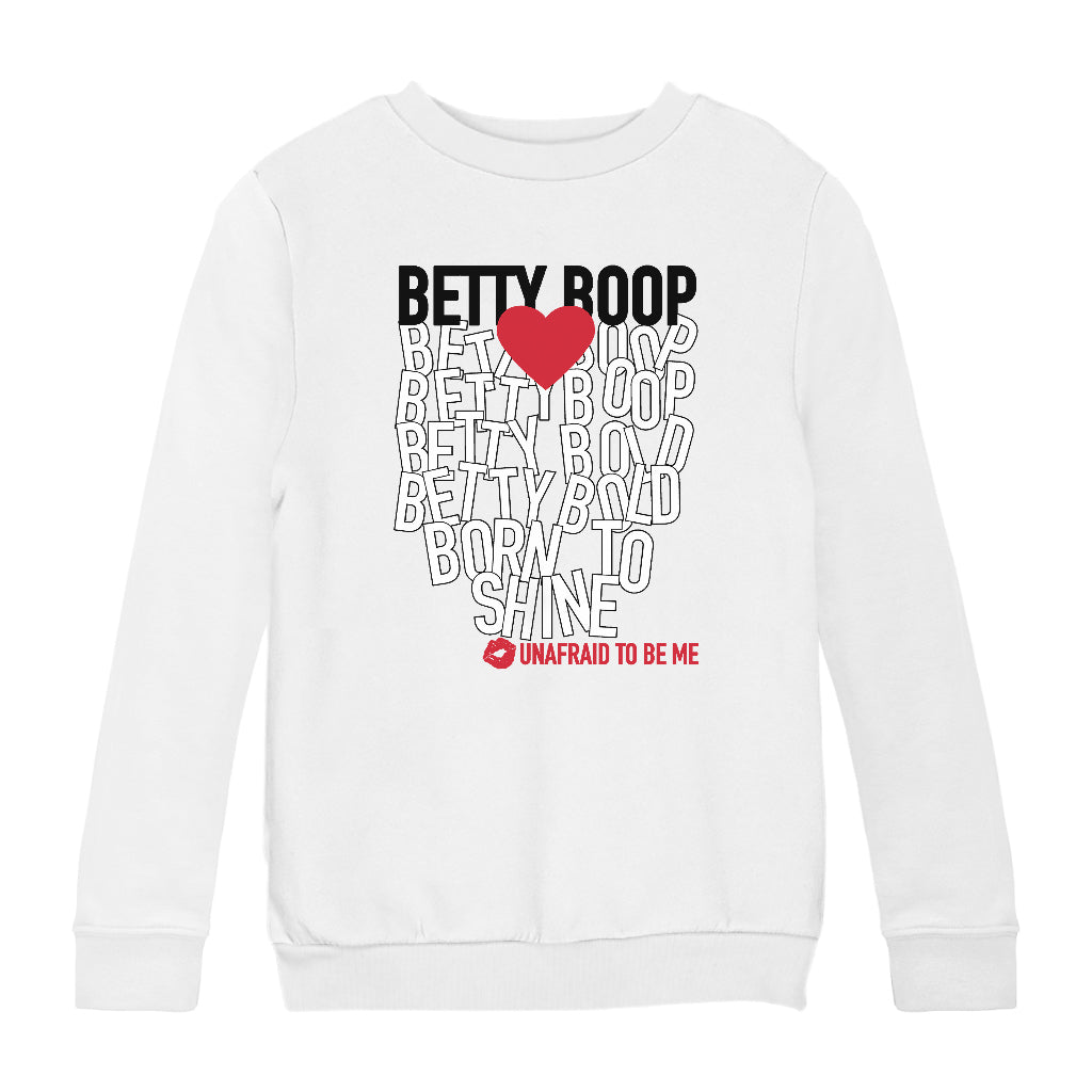 Betty Boop Bold Born To Shine Kids Sweatshirt-Betty Boop Shop