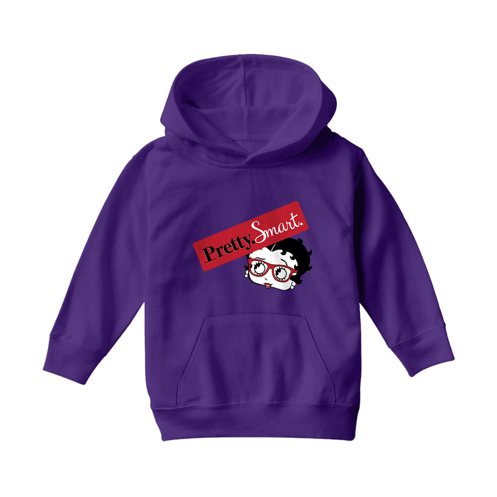 Betty Boop Glasses Pretty. Smart. Kids Hooded Sweatshirt-Betty Boop Shop