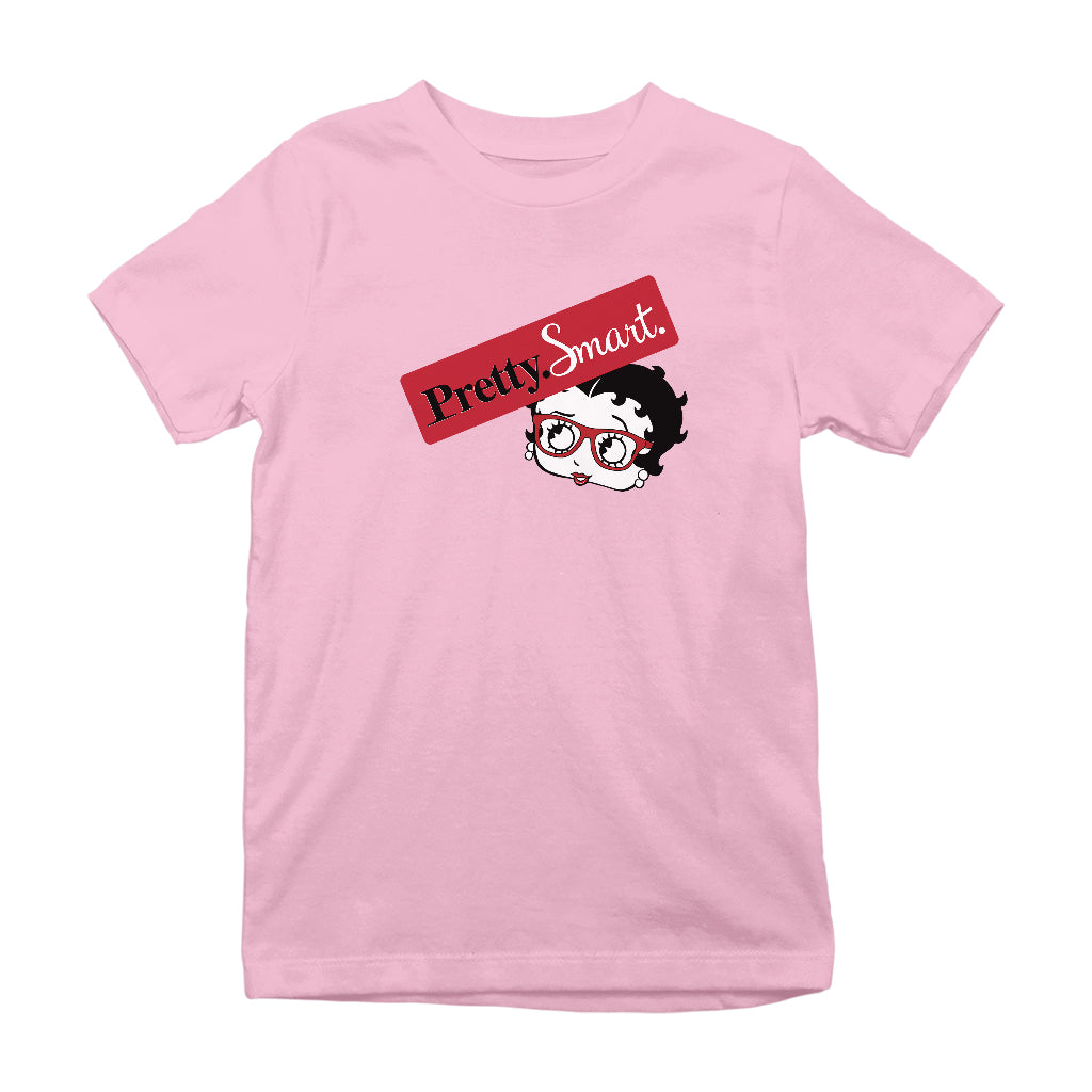 Betty Boop Glasses Pretty. Smart. Kids T-Shirt-Betty Boop Shop