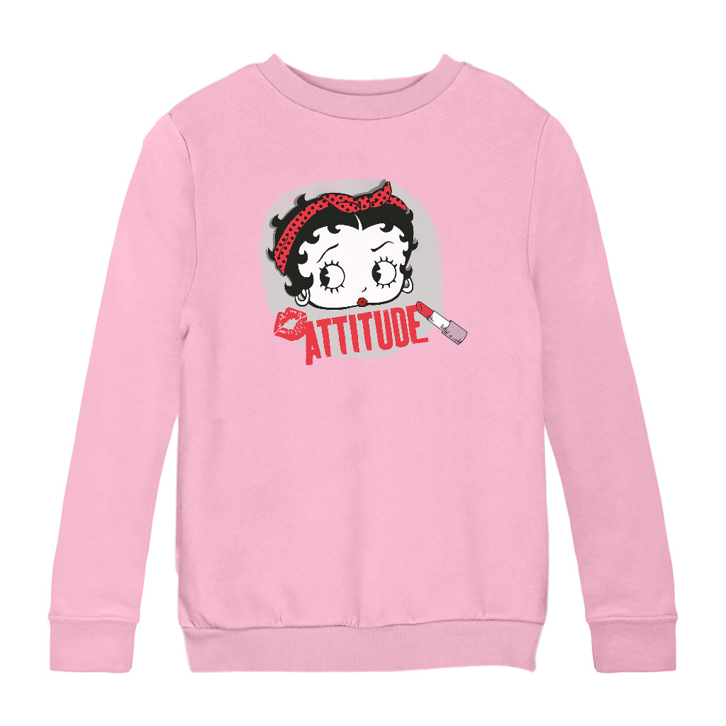 Betty Boop Lipstick Attitude Kids Sweatshirt