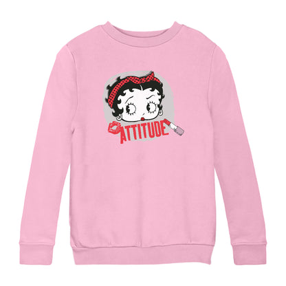 Betty Boop Lipstick Attitude Kids Sweatshirt