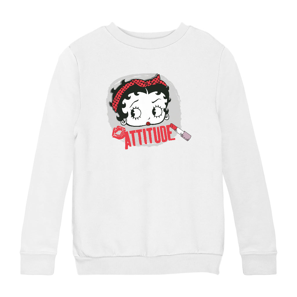 Betty Boop Lipstick Attitude Kids Sweatshirt-Betty Boop Shop
