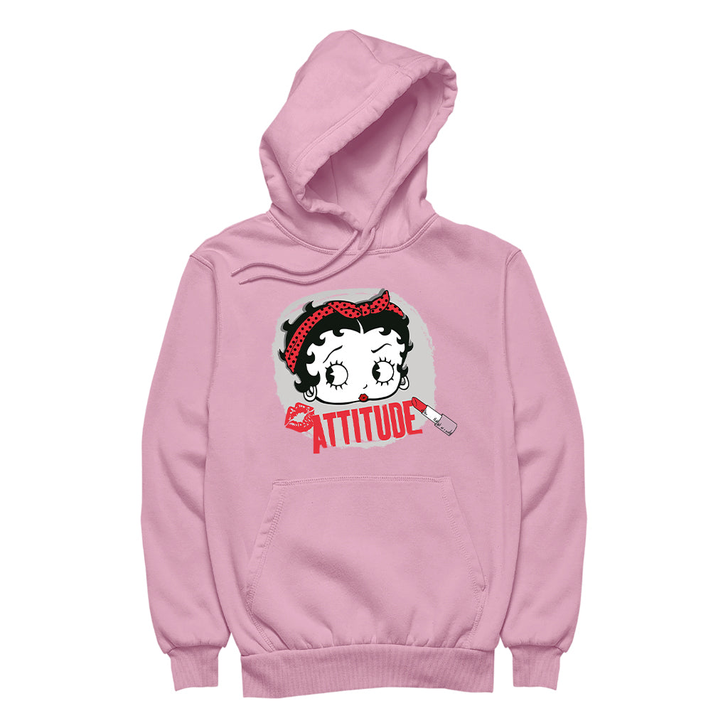 Betty Boop Lipstick Attitude Women's Hooded Sweatshirt-Betty Boop Shop