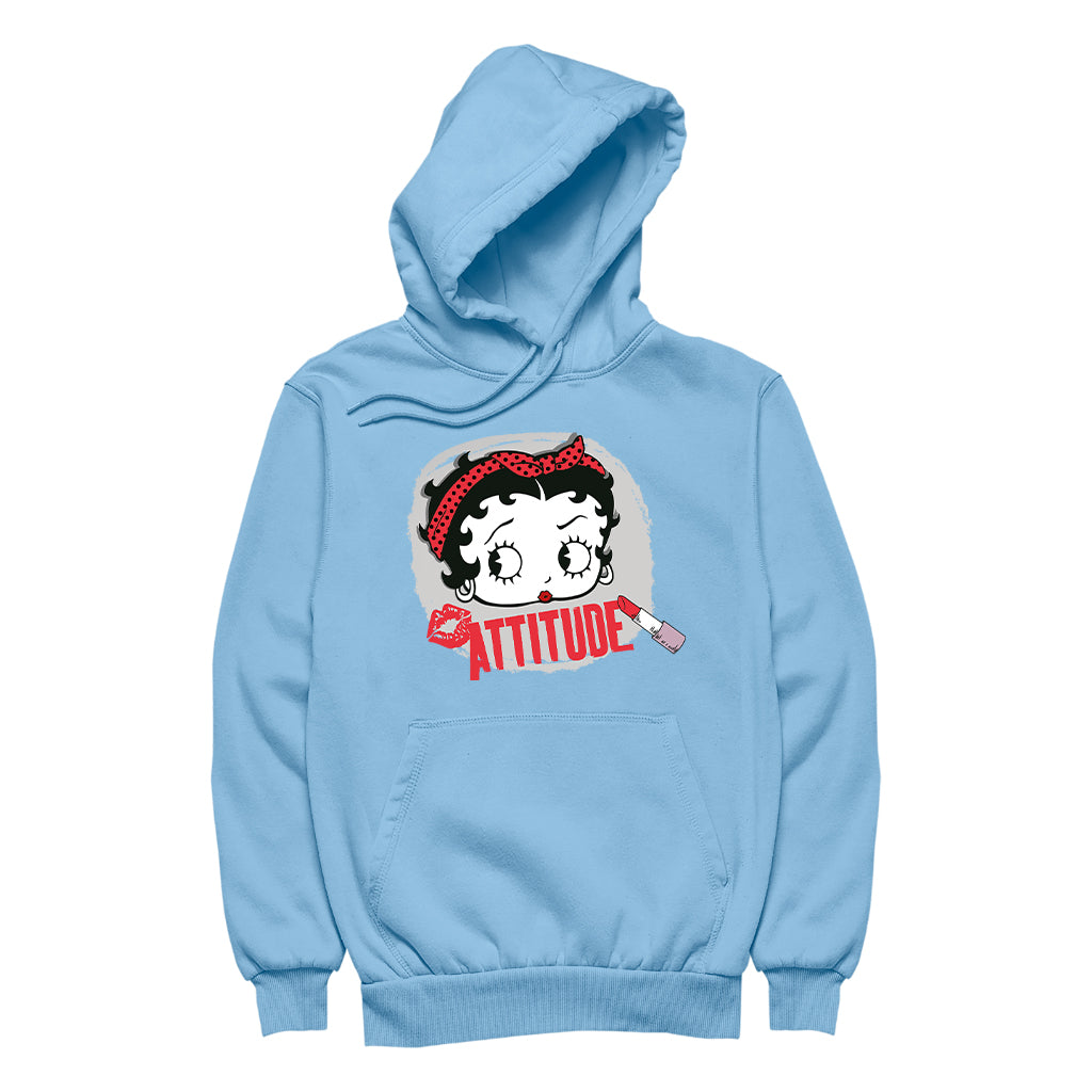 Betty Boop Lipstick Attitude Women's Hooded Sweatshirt-Betty Boop Shop