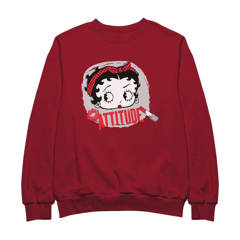 Betty Boop Lipstick Attitude Women's Sweatshirt-Betty Boop Shop