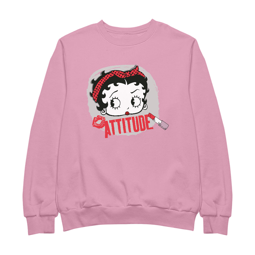 Betty Boop Lipstick Attitude Women's Sweatshirt-Betty Boop Shop