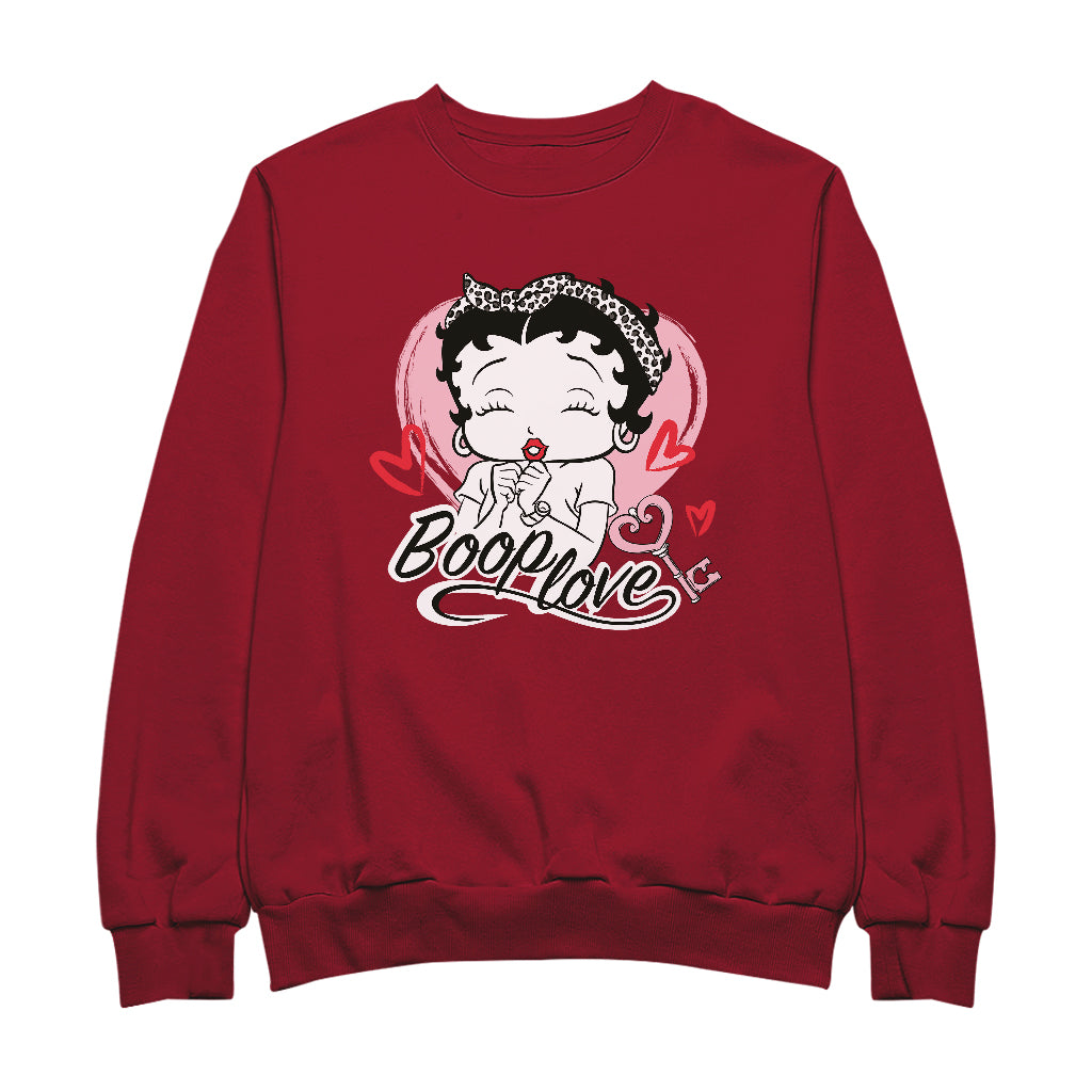 Betty Boop Love Key Hearts Women's Sweatshirt-Betty Boop Shop