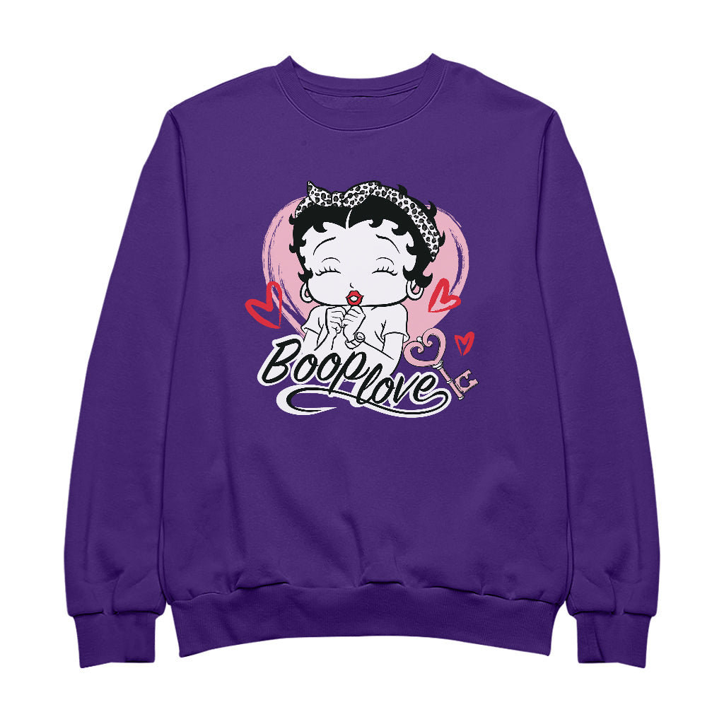 Betty Boop Love Key Hearts Women's Sweatshirt-Betty Boop Shop