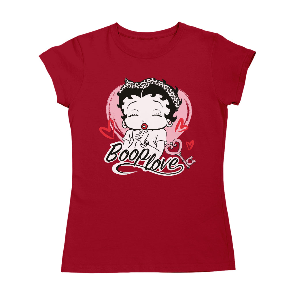 Betty Boop Love Key Hearts Women's T-Shirt-Betty Boop Shop