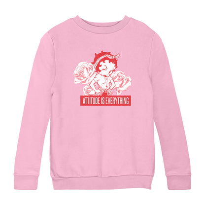 Betty Boop Attitude Is Everything Roses Kids Sweatshirt
