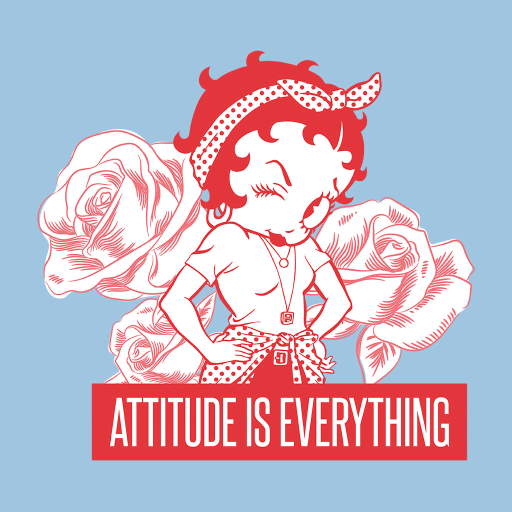 Betty Boop Attitude Is Everything Roses Women's Hooded Sweatshirt-Betty Boop Shop