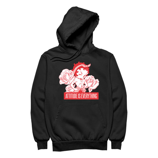 Betty Boop Attitude Is Everything Roses Women's Hooded Sweatshirt